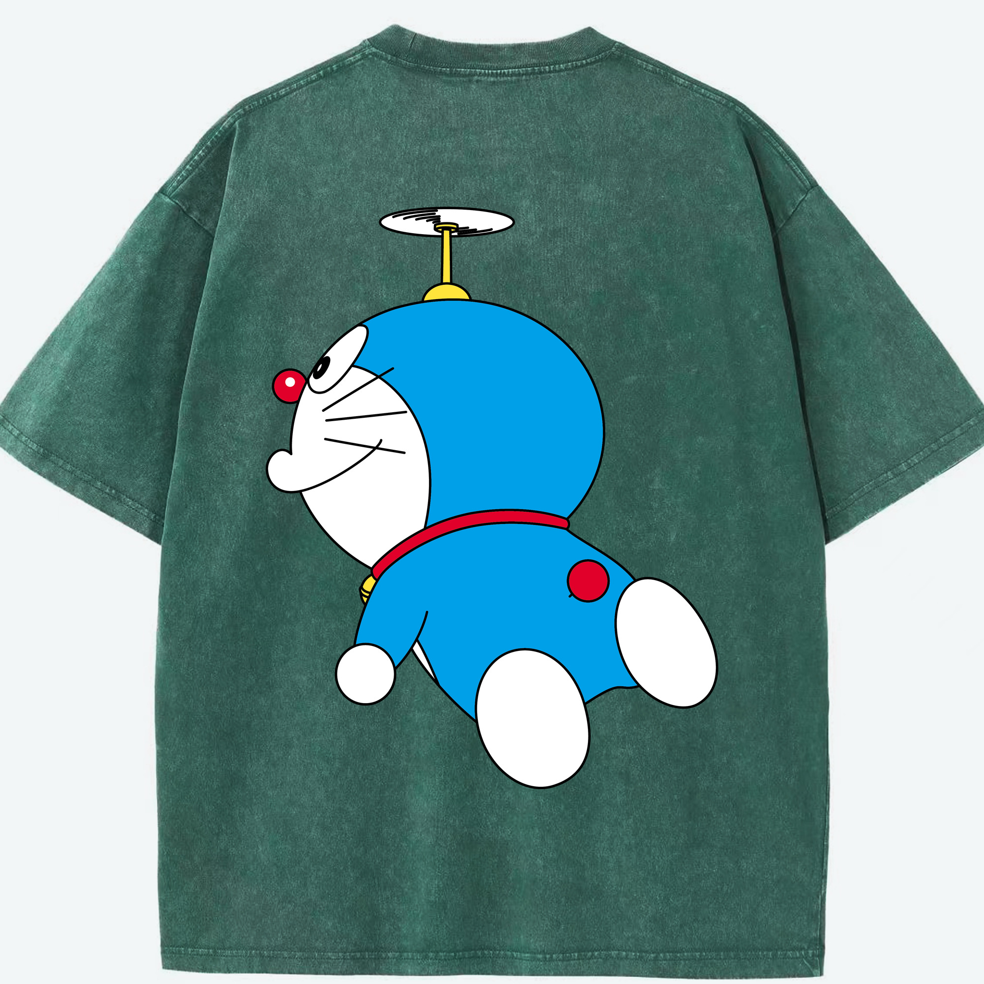 （画像用） ドラえもん Doraemon 綿100% ヴィンテージ風 半袖Tシャツ（背面プリント）